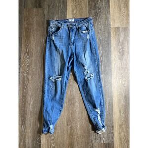 GOGO JEANS USA‎ Distressed Ripped High Rise Denim Jeans Women's Size 9